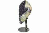 Amethyst Geode Section With Metal Stand - Uruguay #153465-3